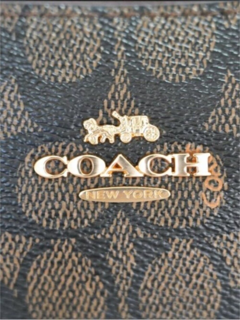 NWT Coach Teri Shoulder Bag In Signature Canvas In Black Brown Color - Picture 7 of 9